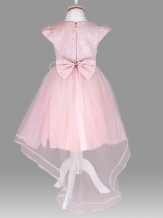 Mädchenkleid Ärmellos Tüll Für Blumenmädchen Set mit Zubehör Rosa