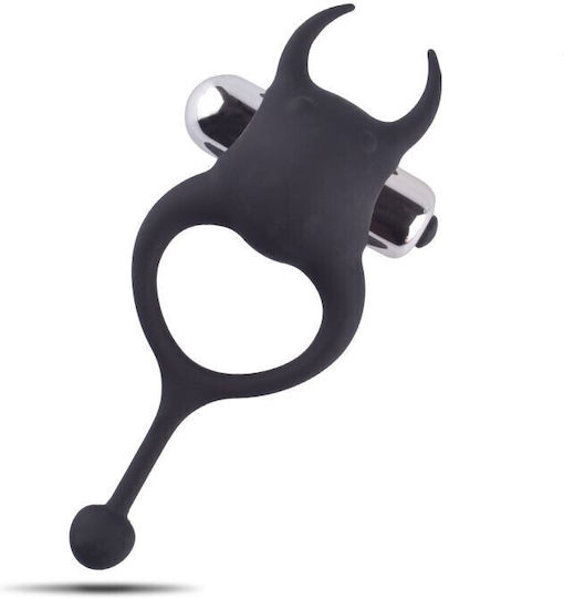 Toyz4lovers Δονούμενο Δαχτυλίδι Πέους Σιλικόνης Μαύρο