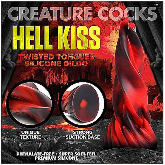 Hell Kiss Twisted Tongues Dildo Mit Saugnapf Rot