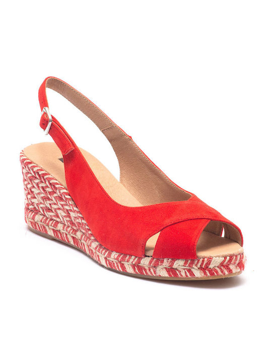 Frau Women's Suede Platform Shoes Red