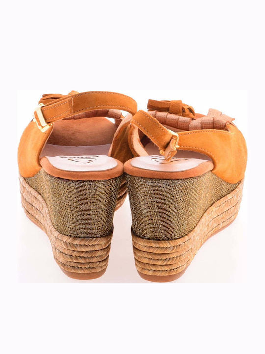 Platforme dama în Tip Espadrile Culoare Tabac maro