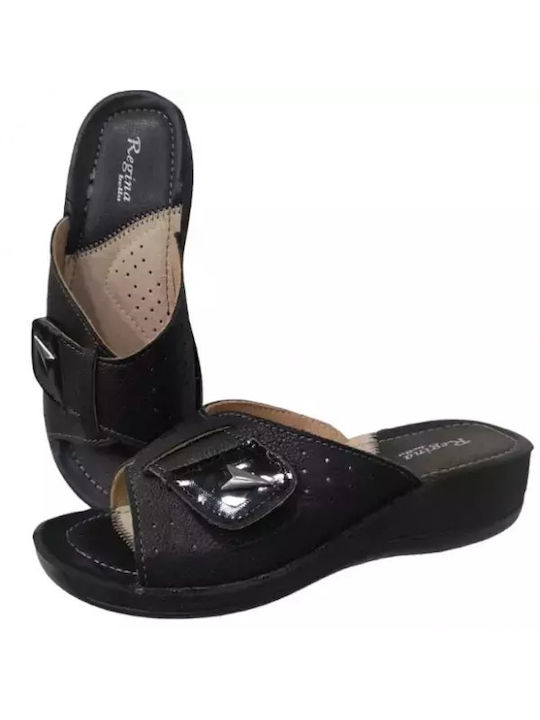 Bella Women's Platform Wedge Sandals Black