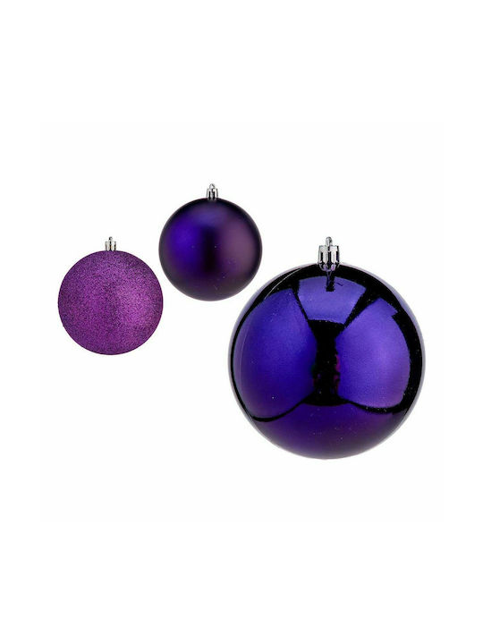 Krist+ Christmas Plastic Set Ornaments Purple 11x10cm 12pcs