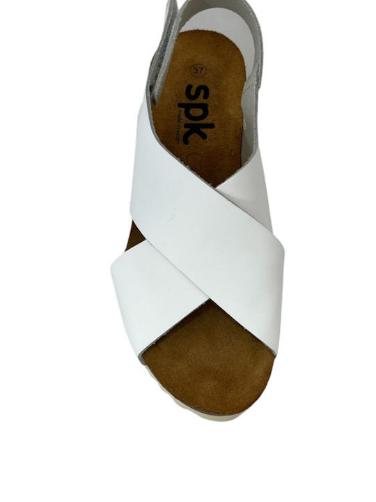 SPK Shoes Ανατομικές Καλοκαιρινές Γυναικείες Πλατφόρμες Λευκές