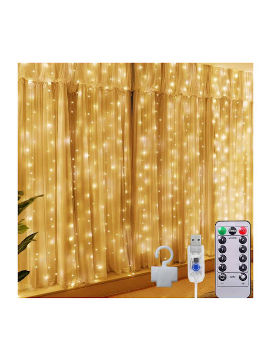 100 Lichterketten LED 3m. x 100cm Warmes Weiß Typ Vorhang 1Stück