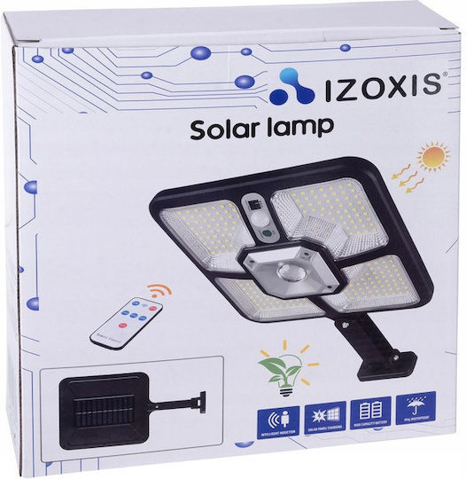 Izoxis Straßen-Solarleuchte 8W Kaltweiß mit Bewegungssensor, Fotokontakt und Fernbedienung IP65 36.5cmx23cmx4.5cmcm