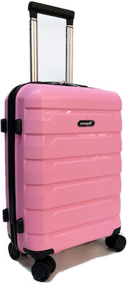 Diplomat Cabin Travel Suitcase Hard Pink with 4 Wheels Height 55cm