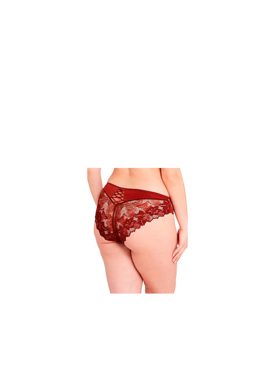 Sans Complexe Hochtailliert Damen Slip Burgundisch