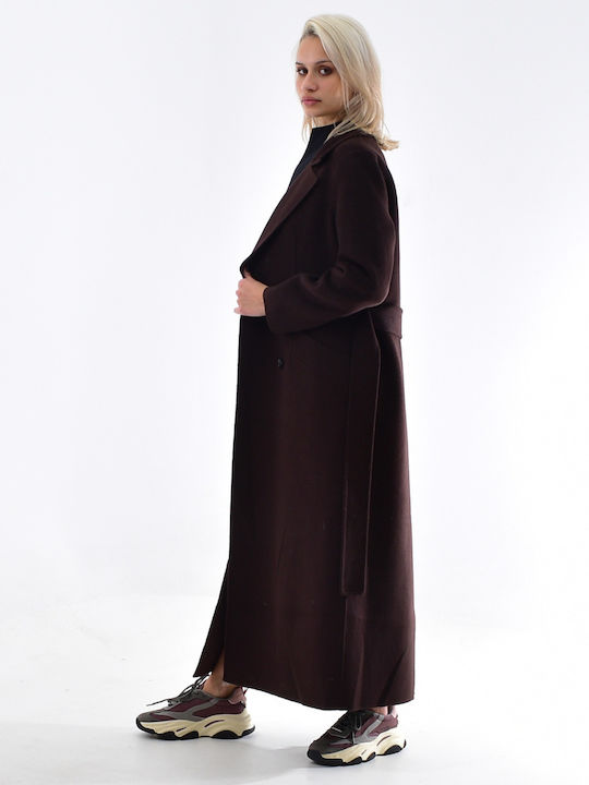 Studio Ar Women's Wool Long Coat with Belt ''''''