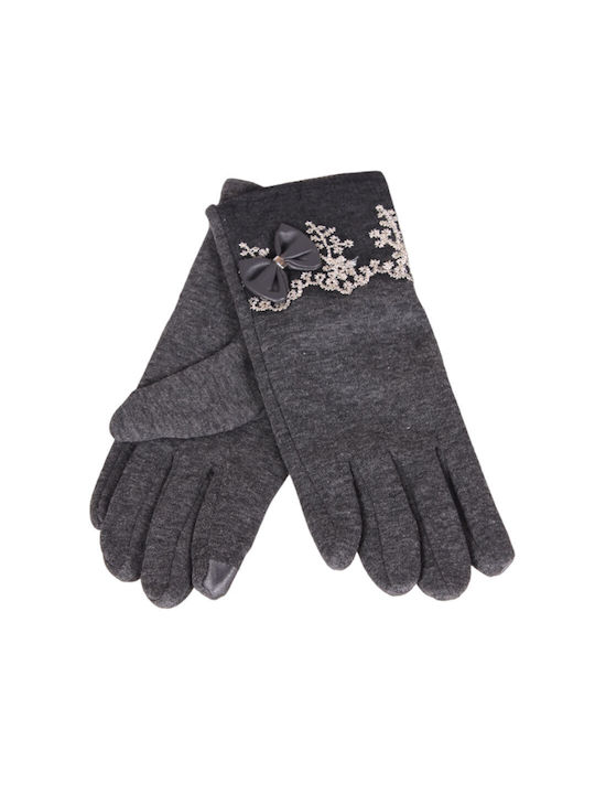 Gray Leder Handschuhe Berührung
