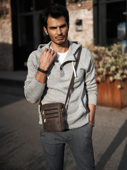 Leather Men's Bag Shoulder / Crossbody Brown