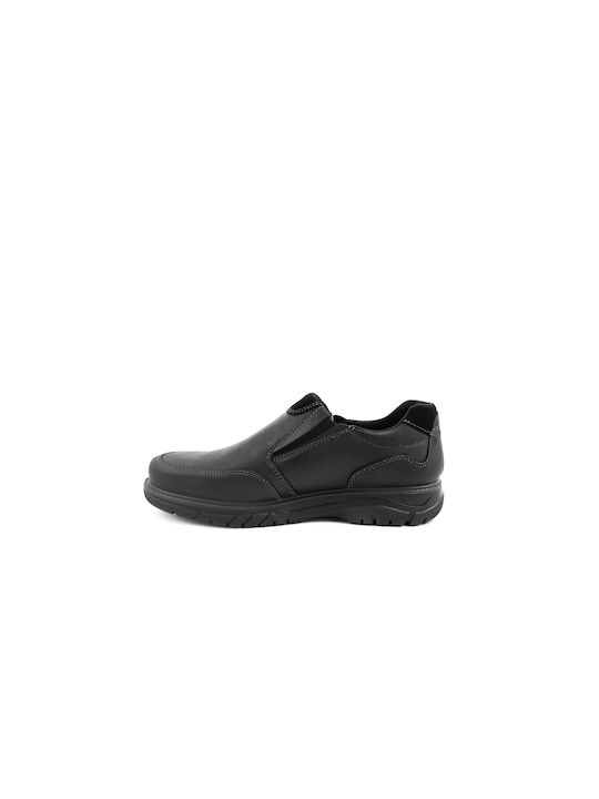 Imac Men's Leather Moccasins Black