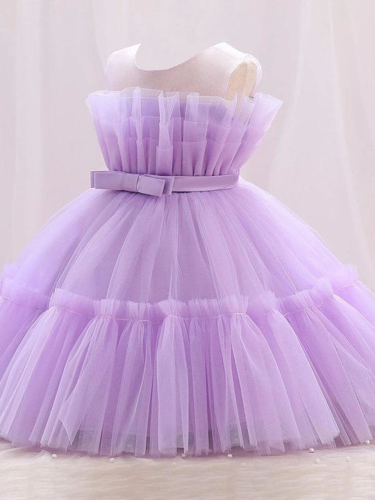 TakTakBaby Rochie pentru Copii Din Tulle Fără mâneci Lila