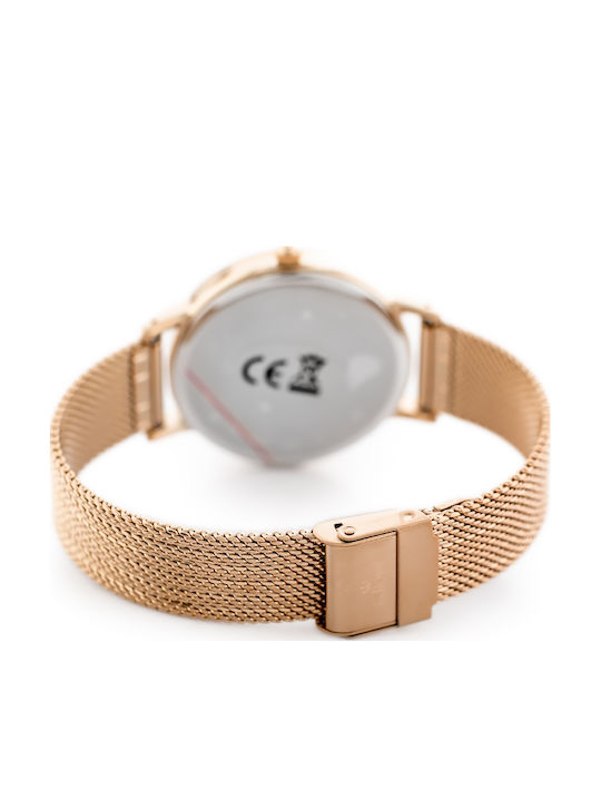 G.Rossi Damen Uhr mit Gold Metallarmband
