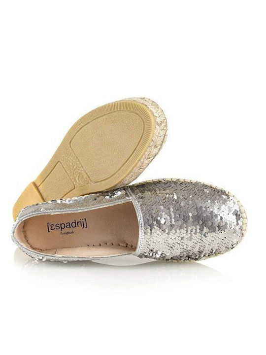 Espadrij L'originale Stoff Damen Espadrilles in Gray Farbe