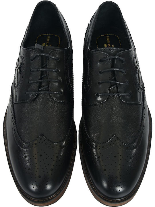 Leder Herren Oxfords Schwarz