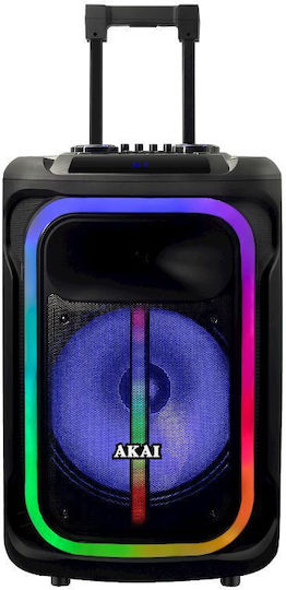 Akai Proffesional Ηχείο Karaoke με Ασύρματα Μικρόφωνα και Εφέ Φωτισμού ABTS-15 Pro Volcano Μαύρο