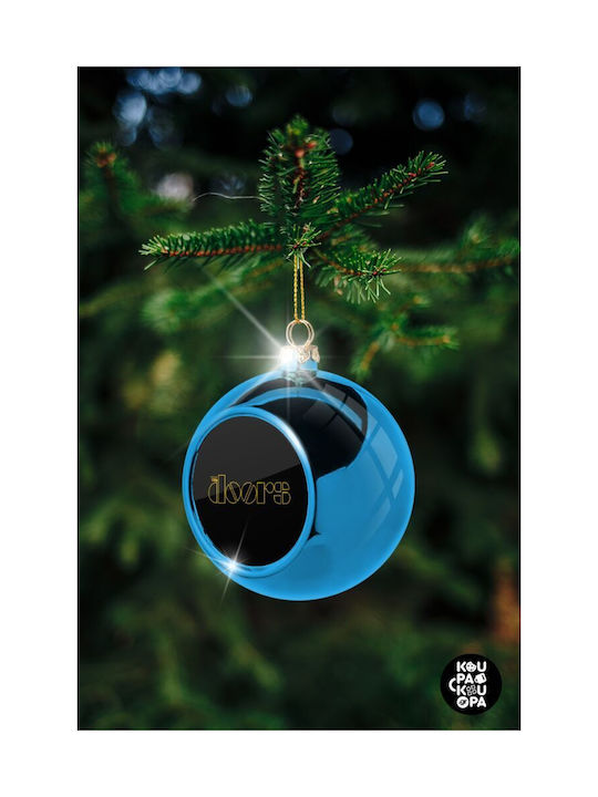 Christmas Plastic Ball Ornament Blue 8cm