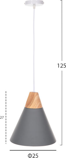 HomeMarkt Κρεμαστό Φωτιστικό Γκρι 25x12x125εκ.