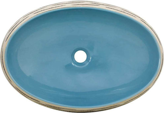 vidaXL Countertop Sink Ceramic 59x40x15cm Colorful