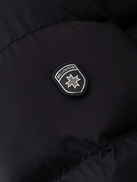 Kurz Damen Puffer Jacke für Winter Schwarz