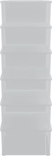 vidaXL Пластмасова Кутия За Съхранение С Капак Прозрачна 37x26x13см 6 Бройки