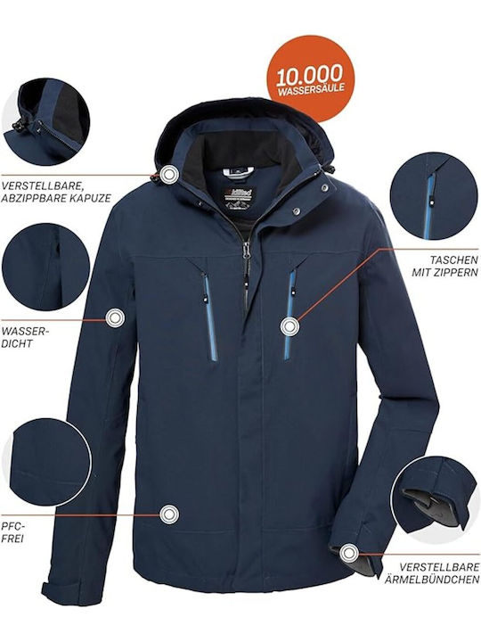 Killtec 41374-814 Männer Jacke aus für Ski & Snowboard Blau