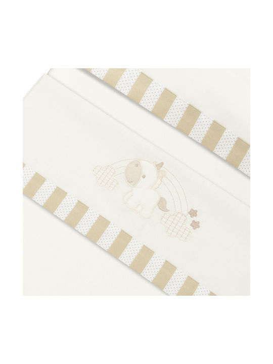 Interbaby Unicornio Baby Sheets Set Cradle Cotton White 50x80cm 3pcs