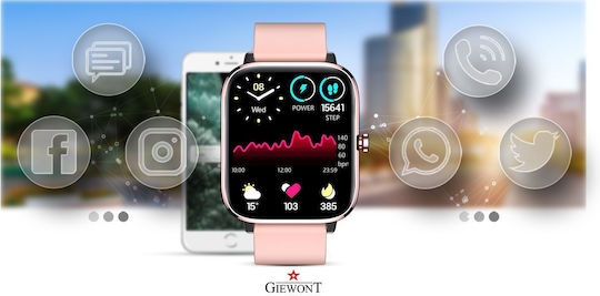 Giewont 230-1 Smartwatch με Παλμογράφο (Ροζ)