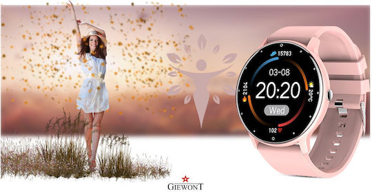 Giewont 120-1 Smartwatch με Παλμογράφο (Ροζ)