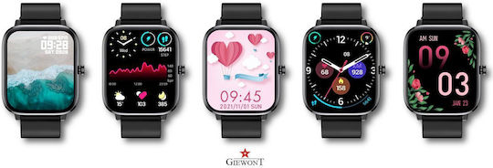 Giewont 230-2 Smartwatch με Παλμογράφο (Μαύρο)