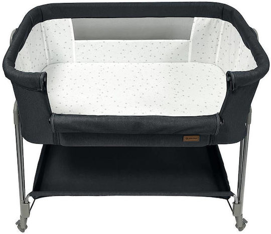 Bebe Stars Люлка с Матрак, Странично Отваряне и Колела Light Grey