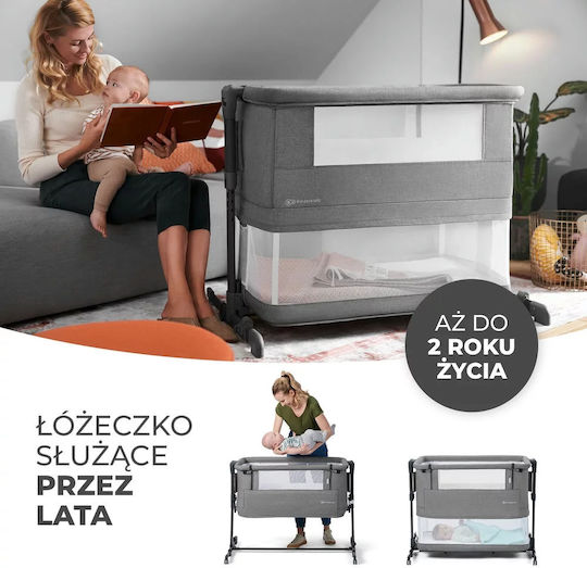 Kinderkraft Wiege Neste Grow mit Matratze, Seitlicher Öffnung und Rädern Beige