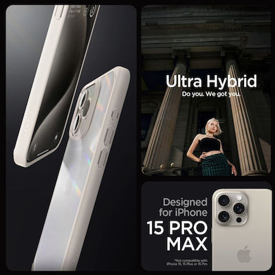 Spigen Ultra Hybrid Back Cover Πλαστικό / Σιλικόνης 2mm Ανθεκτική Natural Titanium (iPhone 15 Pro Max)