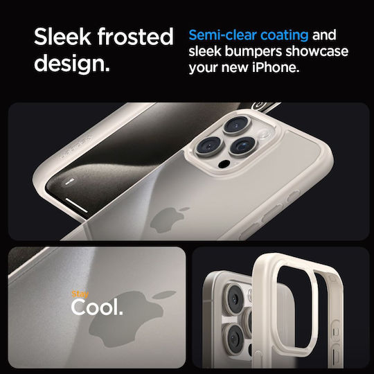 Spigen Ultra Hybrid Back Cover Plastic 2mm Natural Titanium (iPhone 15 Pro)