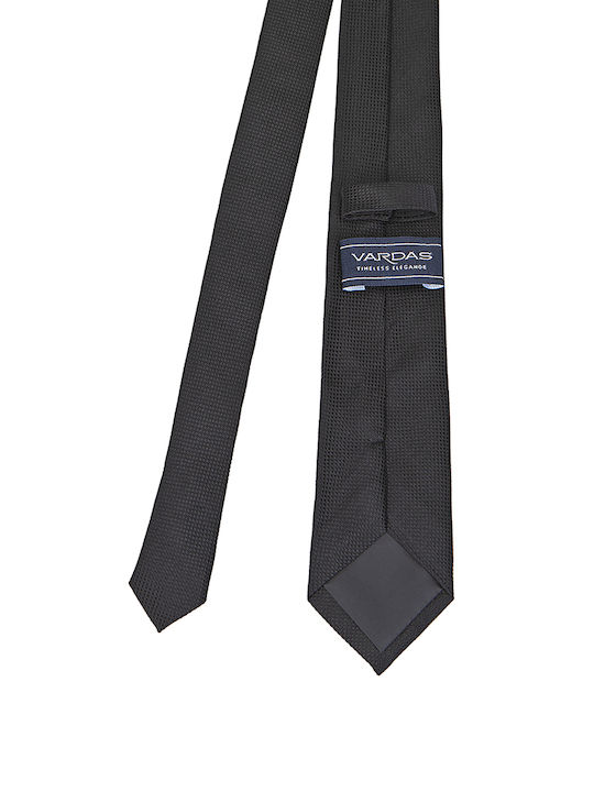 Vardas Ανδρική Γραβάτα Μεταξωτή με Σχέδια σε Μαύρο Χρώμα