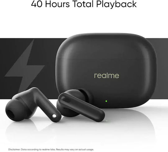 Realme T300 In-ear Bluetooth Handsfree Ακουστικά με Θήκη Φόρτισης Stylish Black