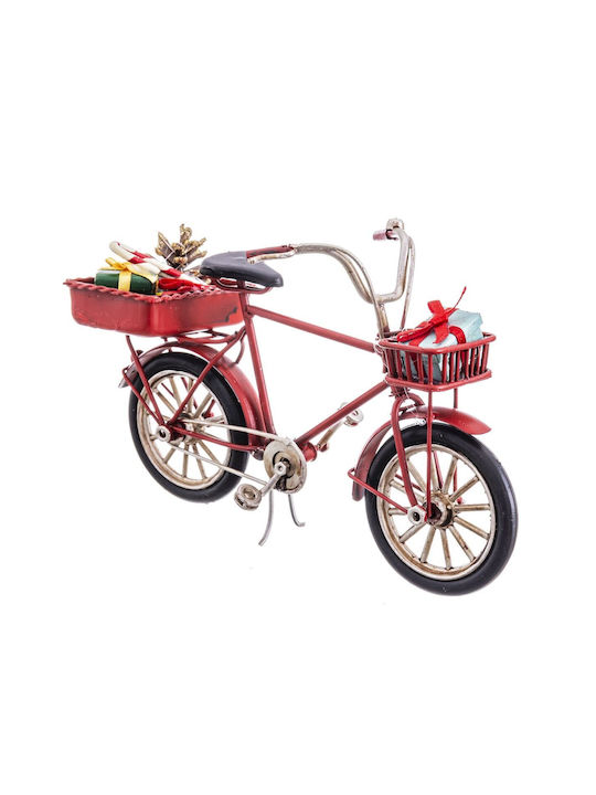 BigBuy Christmas Metallic Bike Ornament Red 6.5x16cm