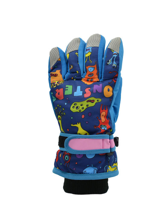 Brims and Trims Little Monsters Kids Ski & Snowboard Gloves Blue