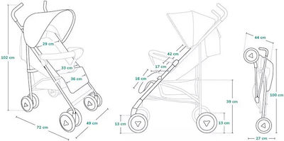 Lionelo Elia Regenschirm Kinderwagen Geeignet ab 6+ Monaten Grey White 7kg