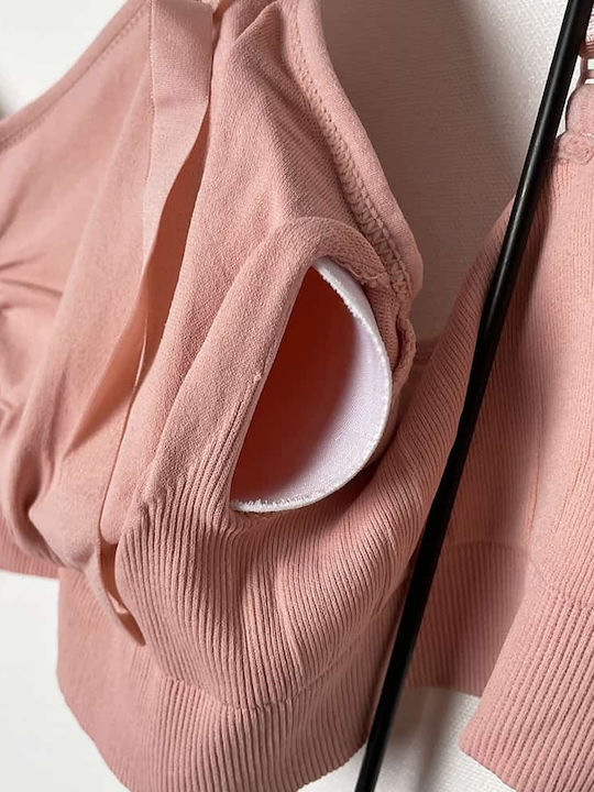 Ouno Maternity & Nursing Sports Bra with Clips Pink