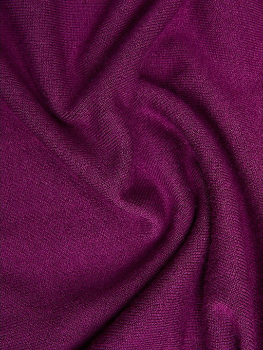 Women's Long Sleeve Sweater Turtleneck Purple Dark