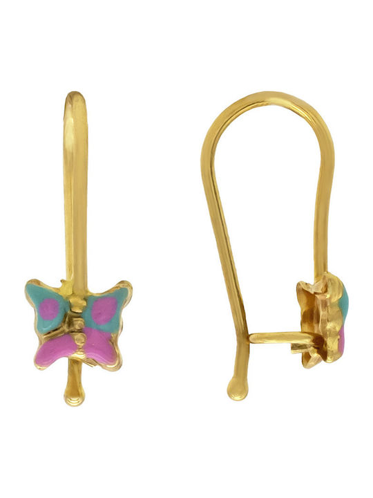 Savvas Design Κρεμαστά Πεταλούδες από Χρυσό 14K
