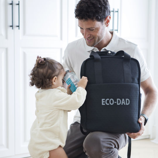 Walking Mum Walking Mum Backpack Diaper Bag Eco Dad Black 40x30x12cm