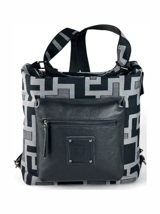Leder Damentasche Schultertasche Schwarz