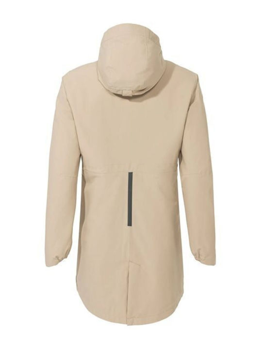 Women's Short Parka Jacket for Winter Beige
