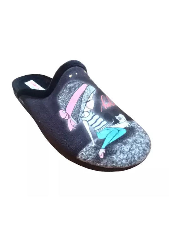 Adam's Shoes Winter Women's Slippers in Black color