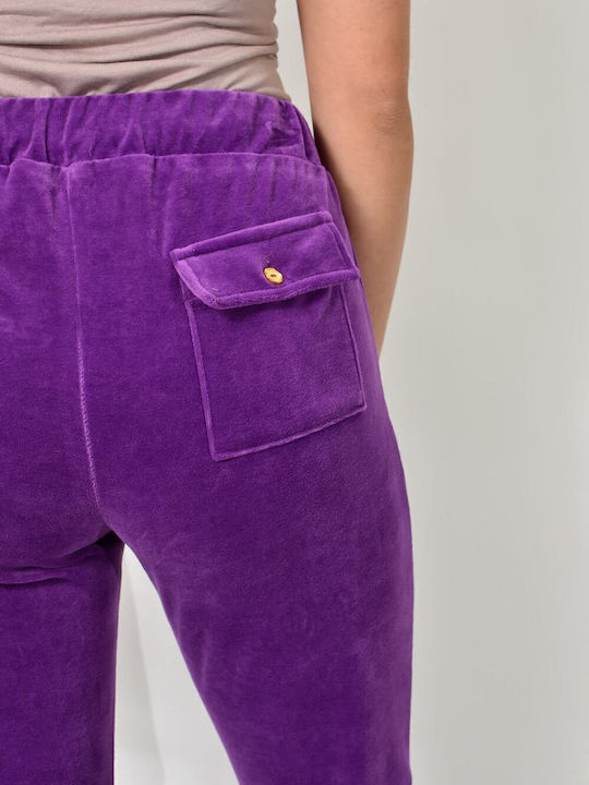 Jogginganzug Samt Purple