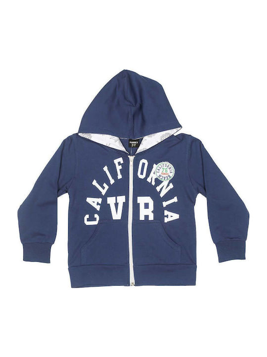 Kids Sweatshirt Cardigan with Hood Navy Blue