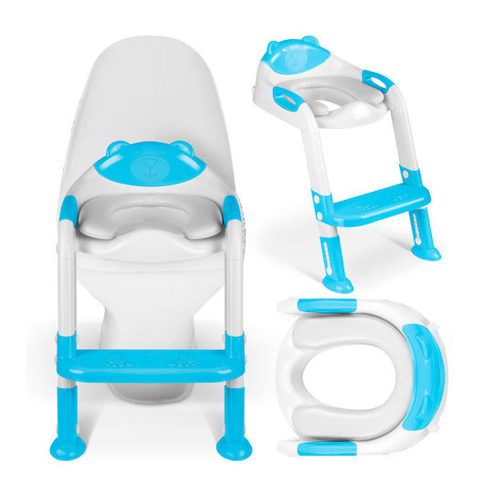 Ricokids Toddler Toilet Seat with Handles & Stair Light Blue